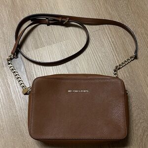 Michael Kors Tan Crossbody with Gold Chain